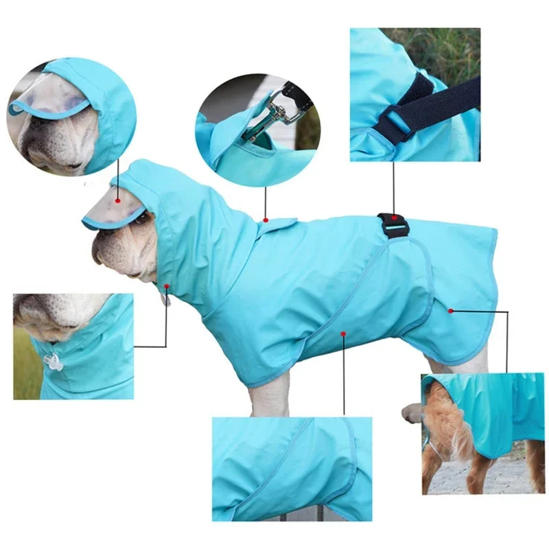 Waterproof Puppy Dog Raincoat with Hood