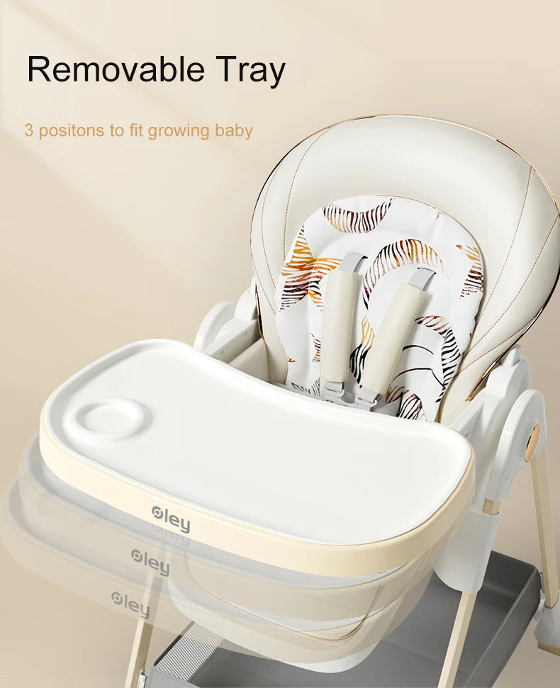 7-in-1 Convertible Baby High Chair with Adjustable Tray & Foldable Design