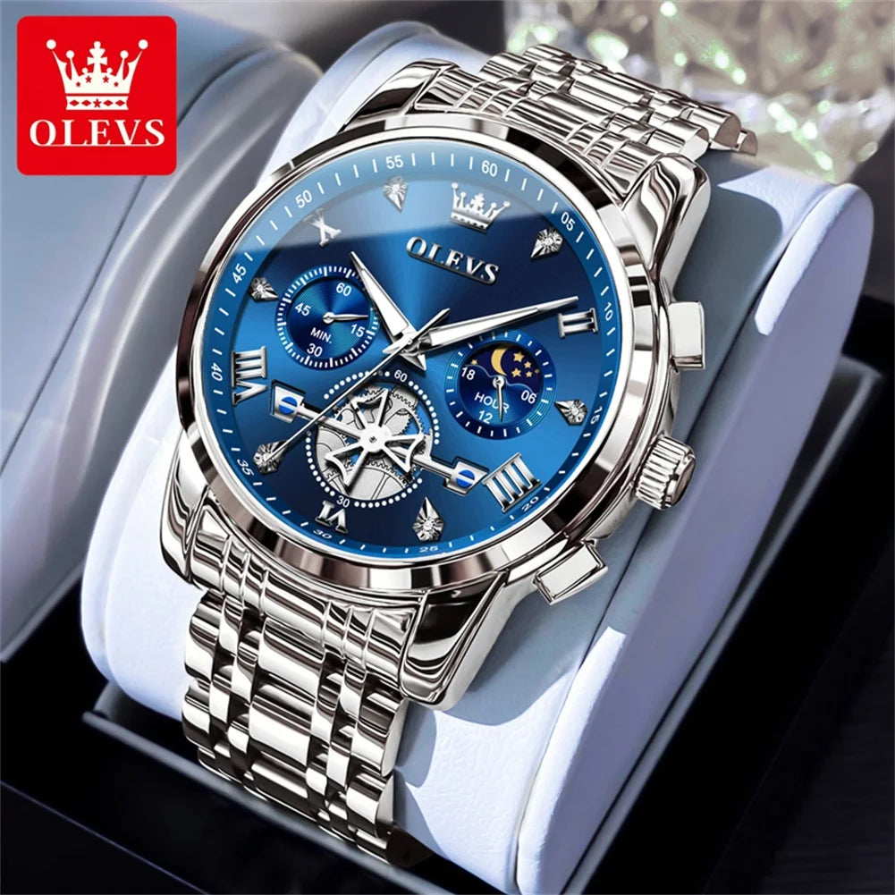 Men’s Classic Roman Numeral Watch. Elegant Metal Bracelet Design