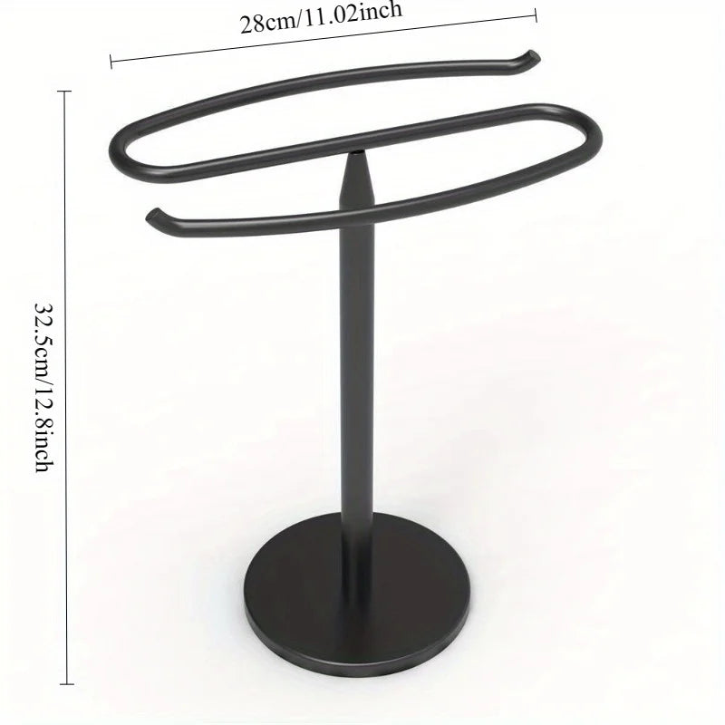Metal Countertop Double Sided Hand Towel Holder For Bathroom