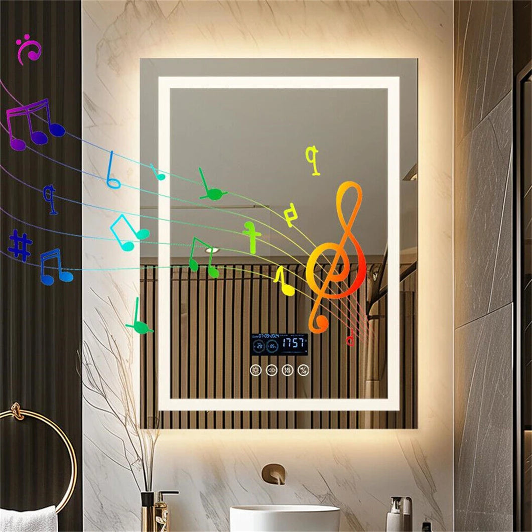 Smart LED Bathroom Mirror Bluetooth Speaker Backlit