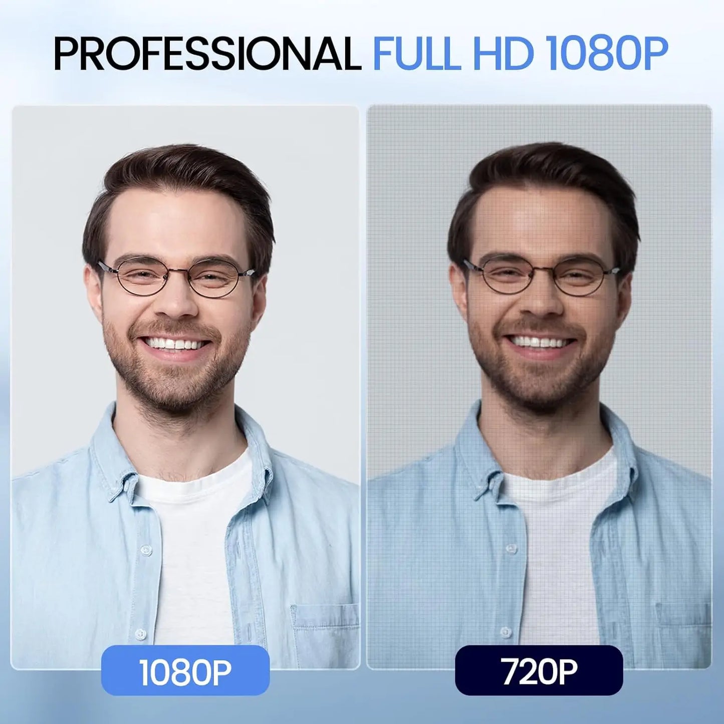 1080P HD Webcam with Dual Microphones & 90° Wide Angle Lens for Video Calls, Streaming & Remote Work