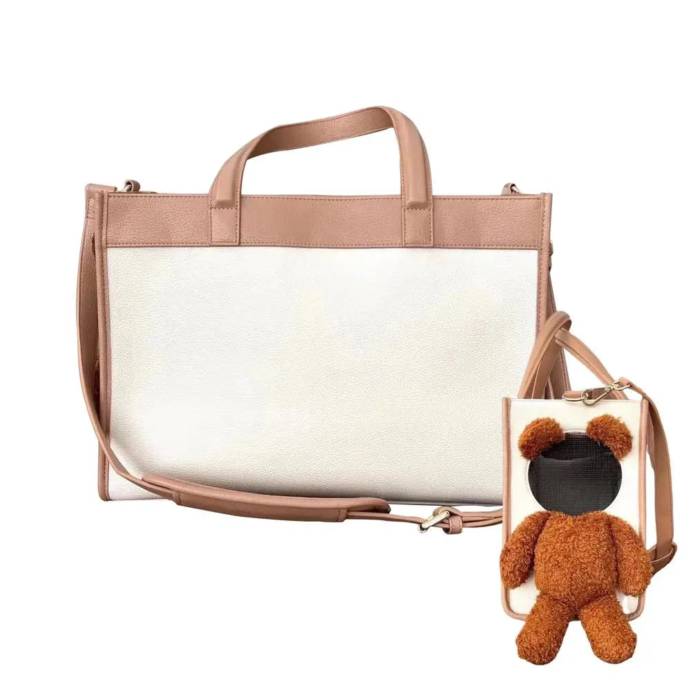 Luxury Soft-Sided Pet Carrier Tote . Stylish Travel Bag for Small Dogs & Cats