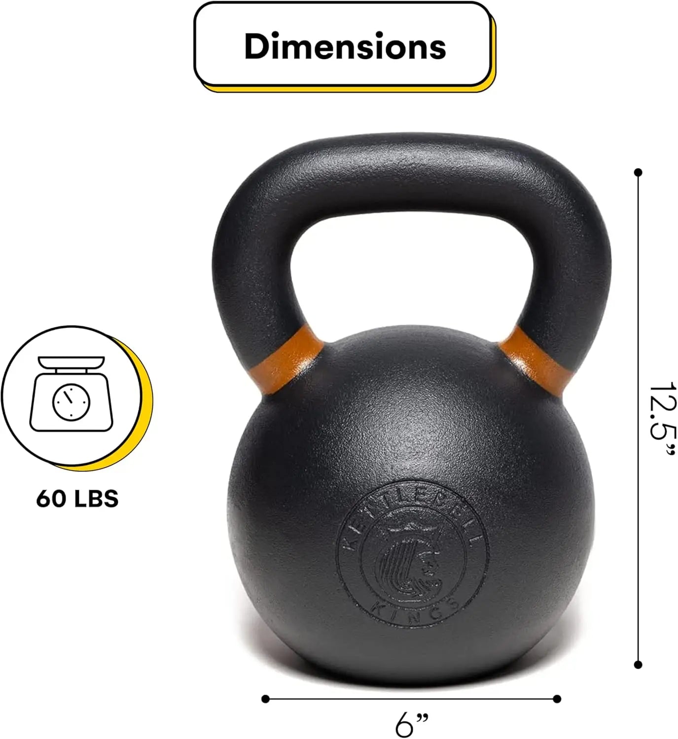 Powder Coated Kettlebell Weights 55/60/80 LB | Workout Gym Equipment & Strength training sets for Women & Men