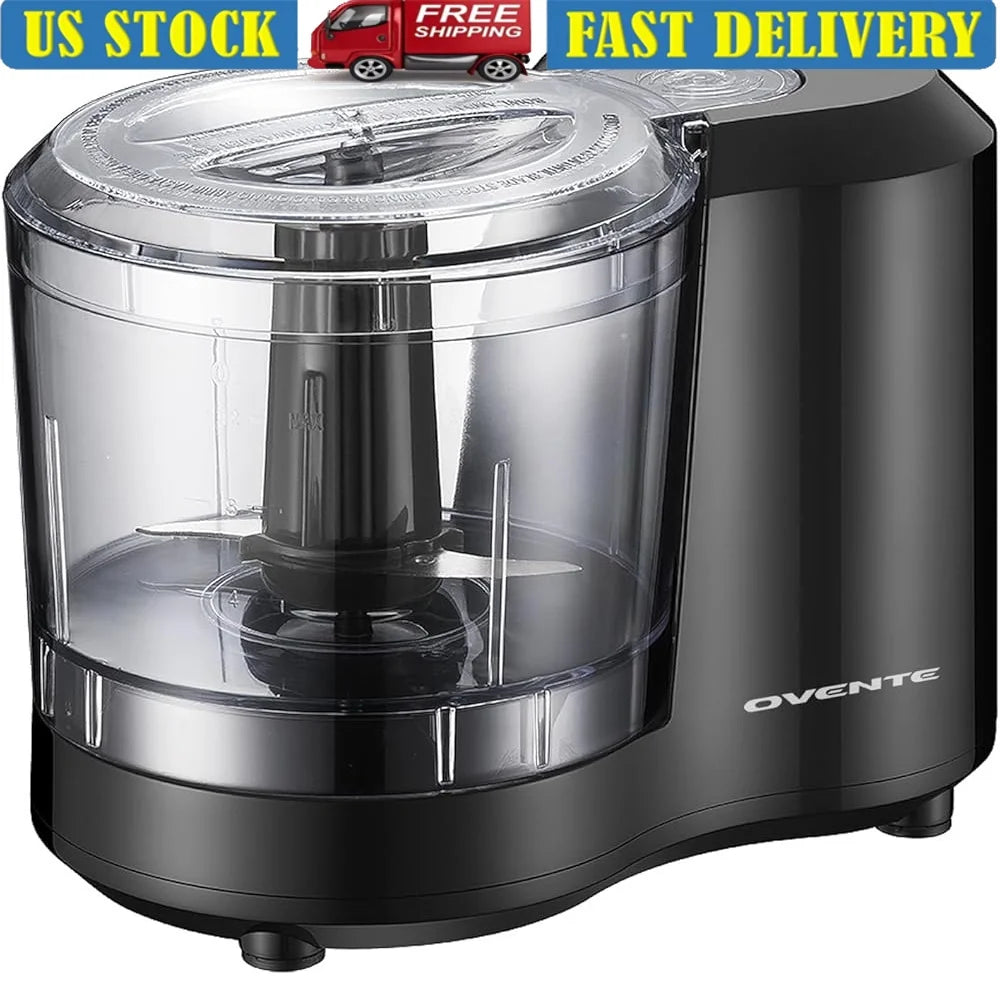 1.5 Cup Electric Food Chopper 100W One Touch Control Stainless Steel Blade Kitchen Processor Chopping Slicing Grinding Dicing