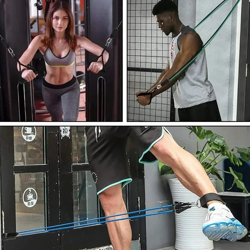 Resistance Bands Workout Set for Home Gym Strength Training and Full Body Exercise