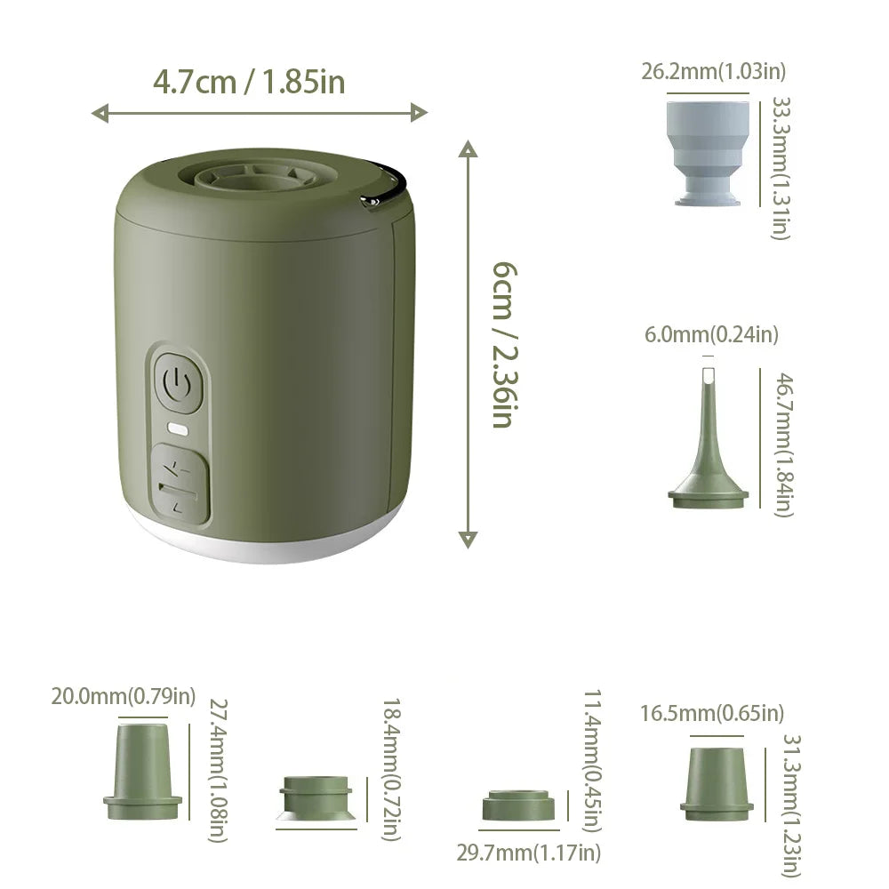 WESTTUNE Mini Air Pump with Camping Lantern – Rechargeable Portable Air Pump for Air Mattresses, Sleeping Pads &amp; Outdoor Adventures