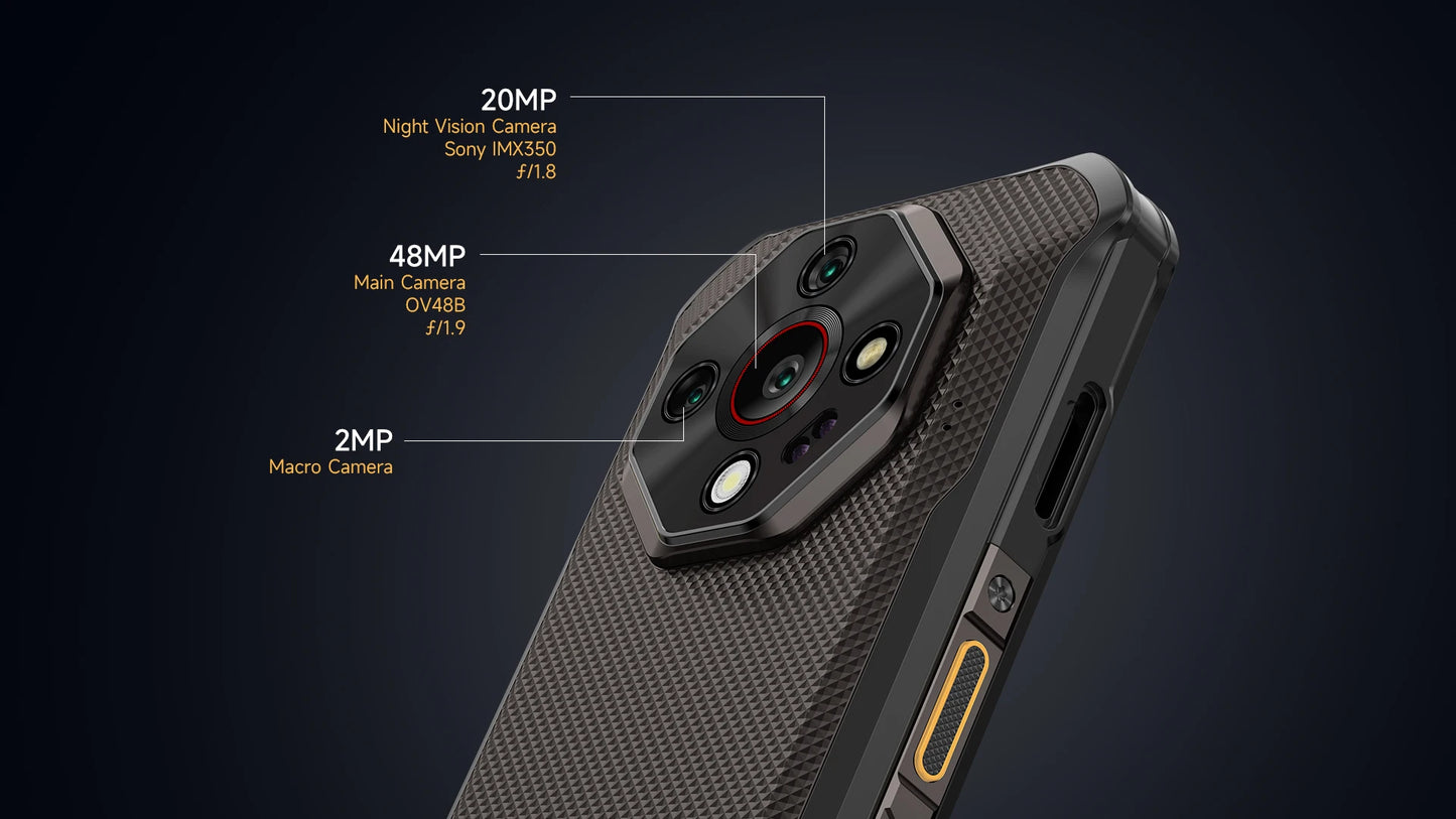 Ulefone Armor X16 Rugged Phone 10360mAh Battery Up to 12GB RAM 128GB ROM 120Hz 6.56" Night Camera NFC 4G Android 15 Smartphone