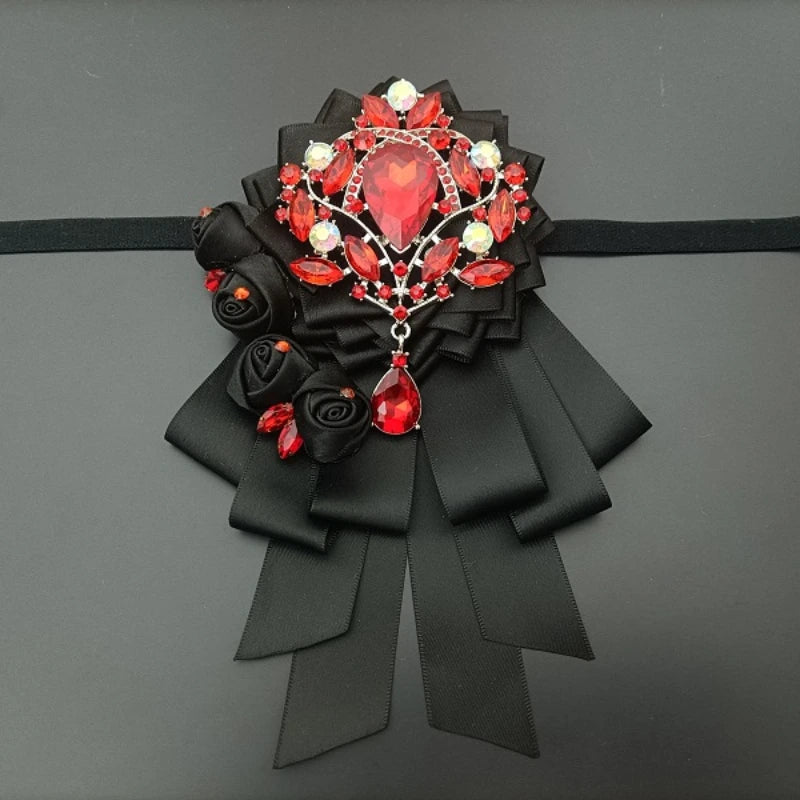 Luxury Handmade Jeweled Men’s Bow Tie | Premium Crystal Brooch Formal Wedding & Business Bow Tie