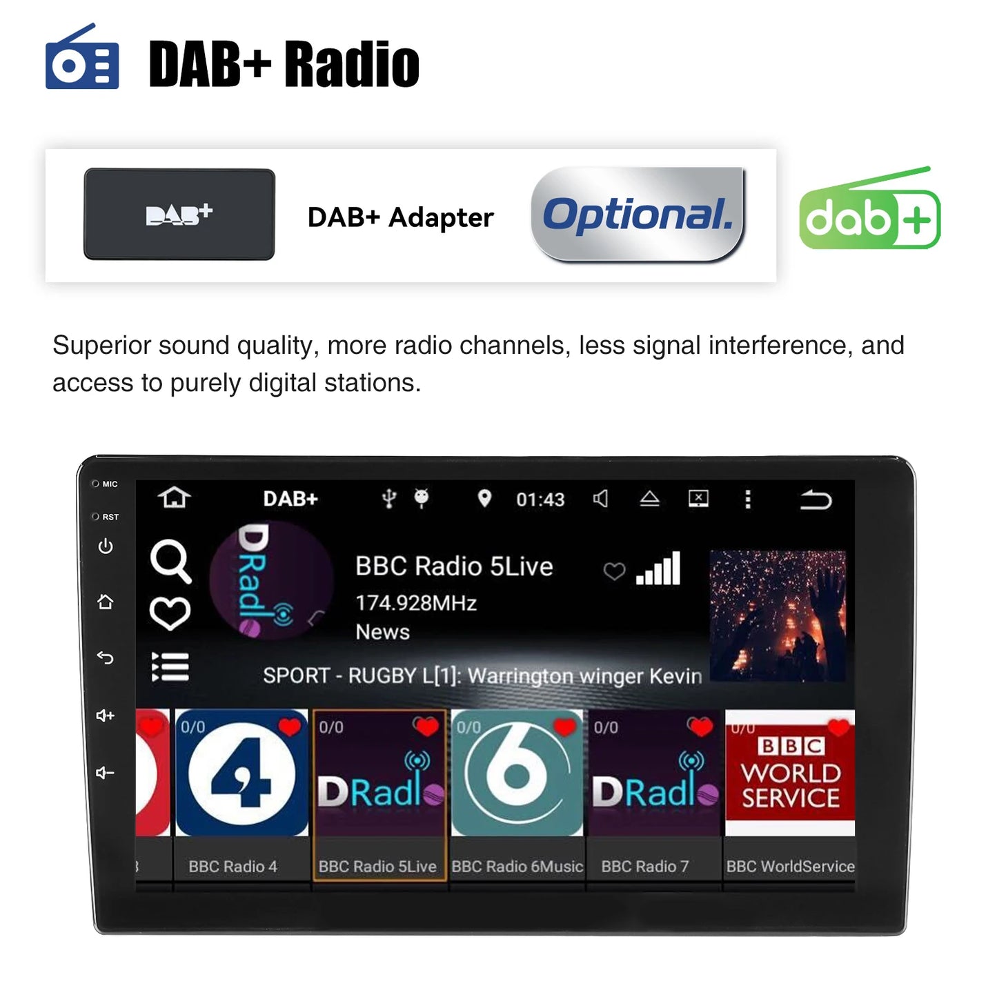 ESSGOO Android 14 Car Stereo  2 DIN Touchscreen with Wireless CarPlay, Android Auto, GPS Navigation & Bluetooth