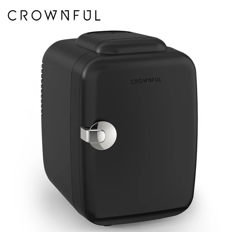 CROWNFUL 4L Mini Fridge – Portable Personal Refrigerator & Warmer for Skincare, Cosmetics, Beverages, Snacks, Office, Bedroom & Travel
