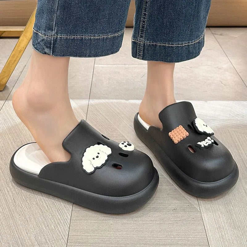 Cute Dog Cartoon Plush House Slippers for Men and Women