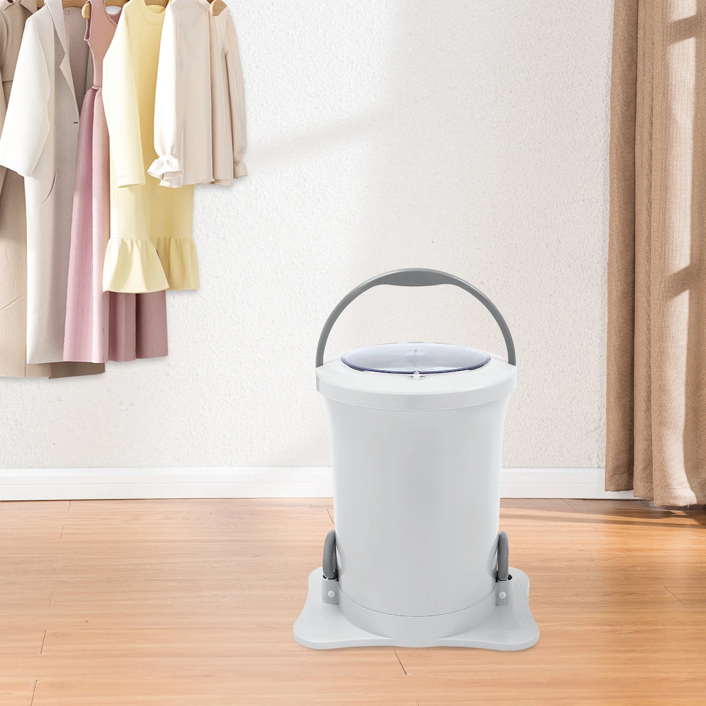 Manual Portable Spin Dryer & Laundry Dehydrator – No Electricity Compact Clothes Spinner for Apartments, RVs, Camping & Travel