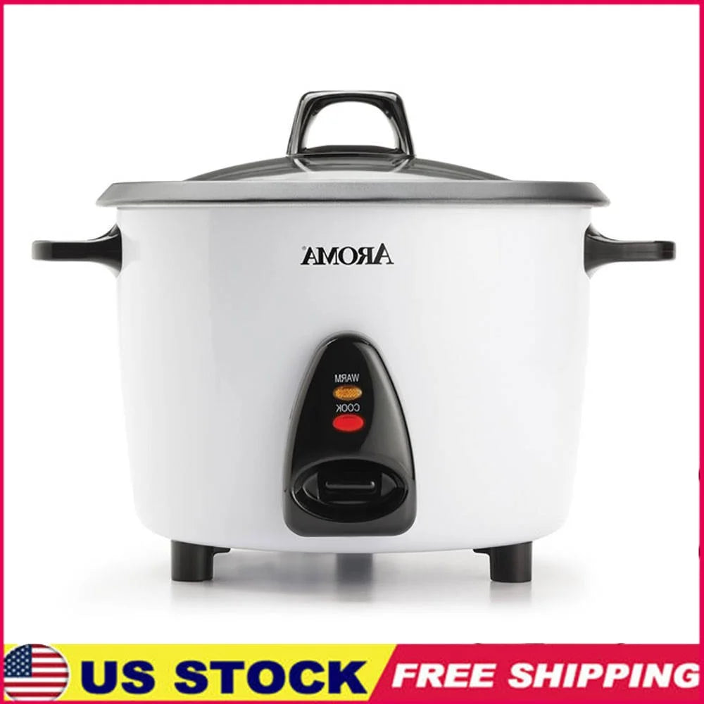 Rice Cooker Steamer With Nonstick Pot Glass Lid Easy Clean
