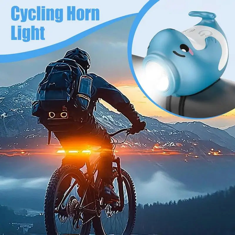 Cycling Lights Horn Waterproof Whale LED Bike Lamp Safety