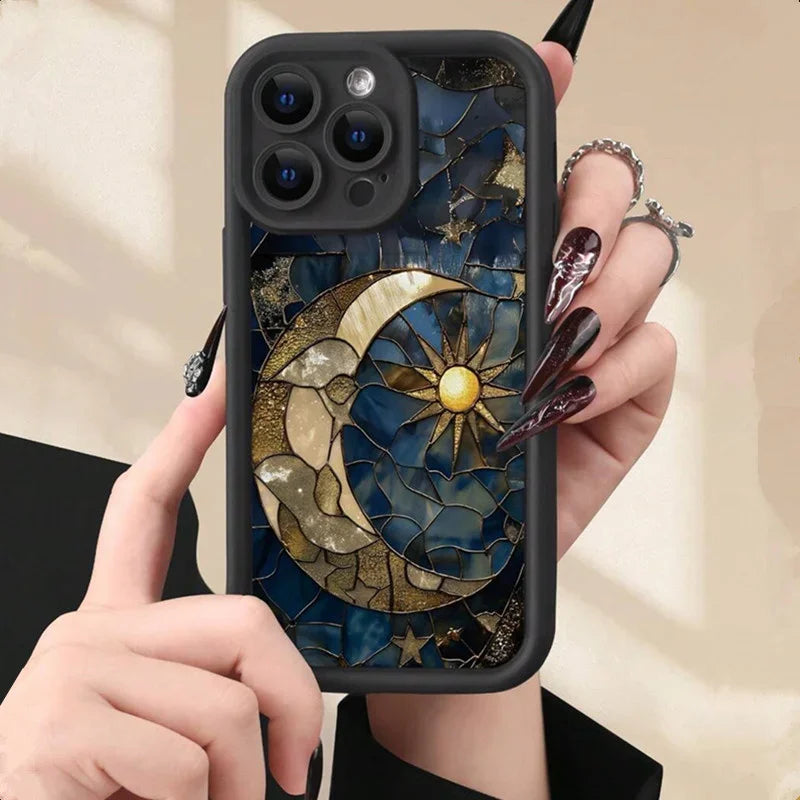 Aesthetic Sun & Moon Glass Phone Case