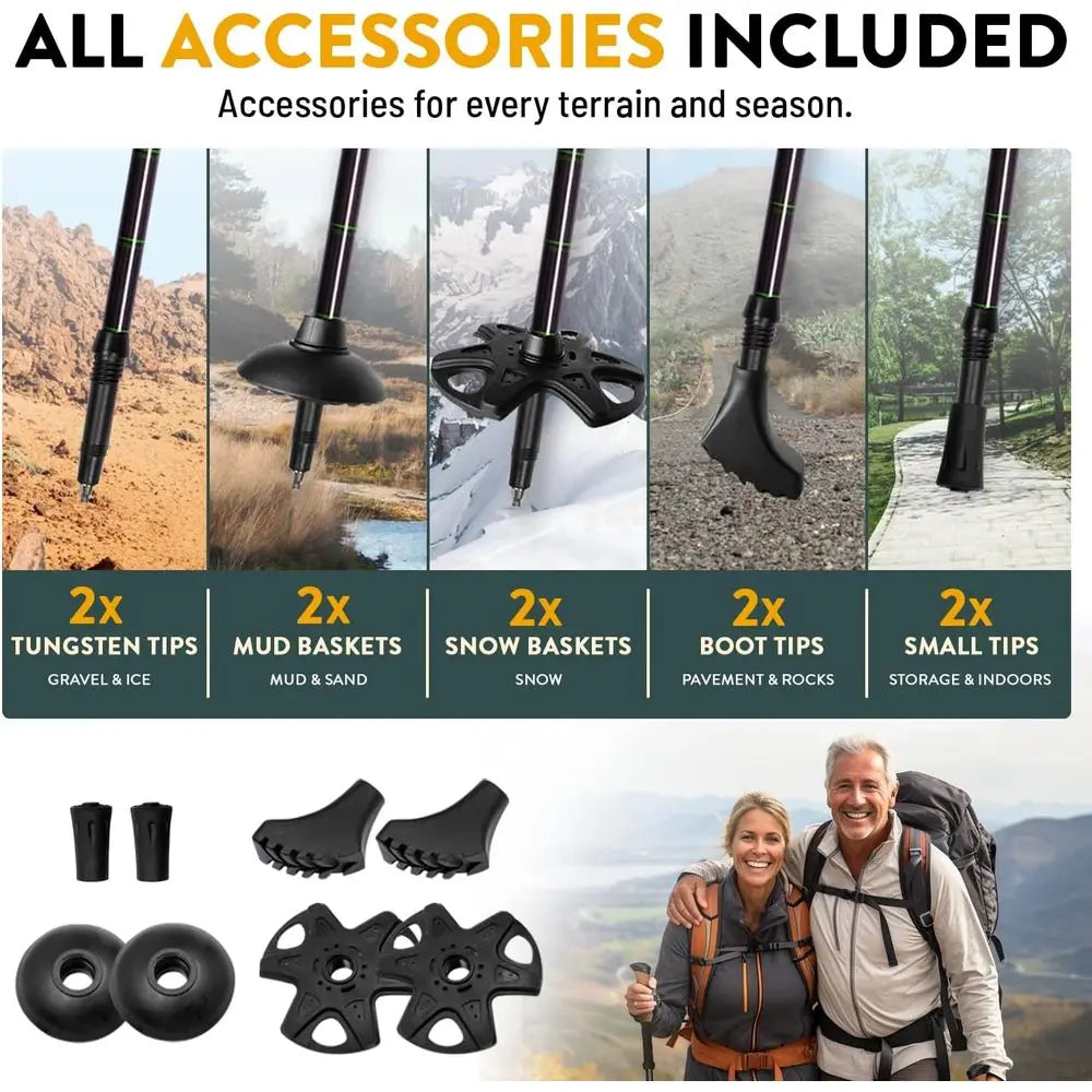 Carbon Fiber Trekking Poles .Adjustable Lightweight Hiking Sticks for Outdoor Adventures