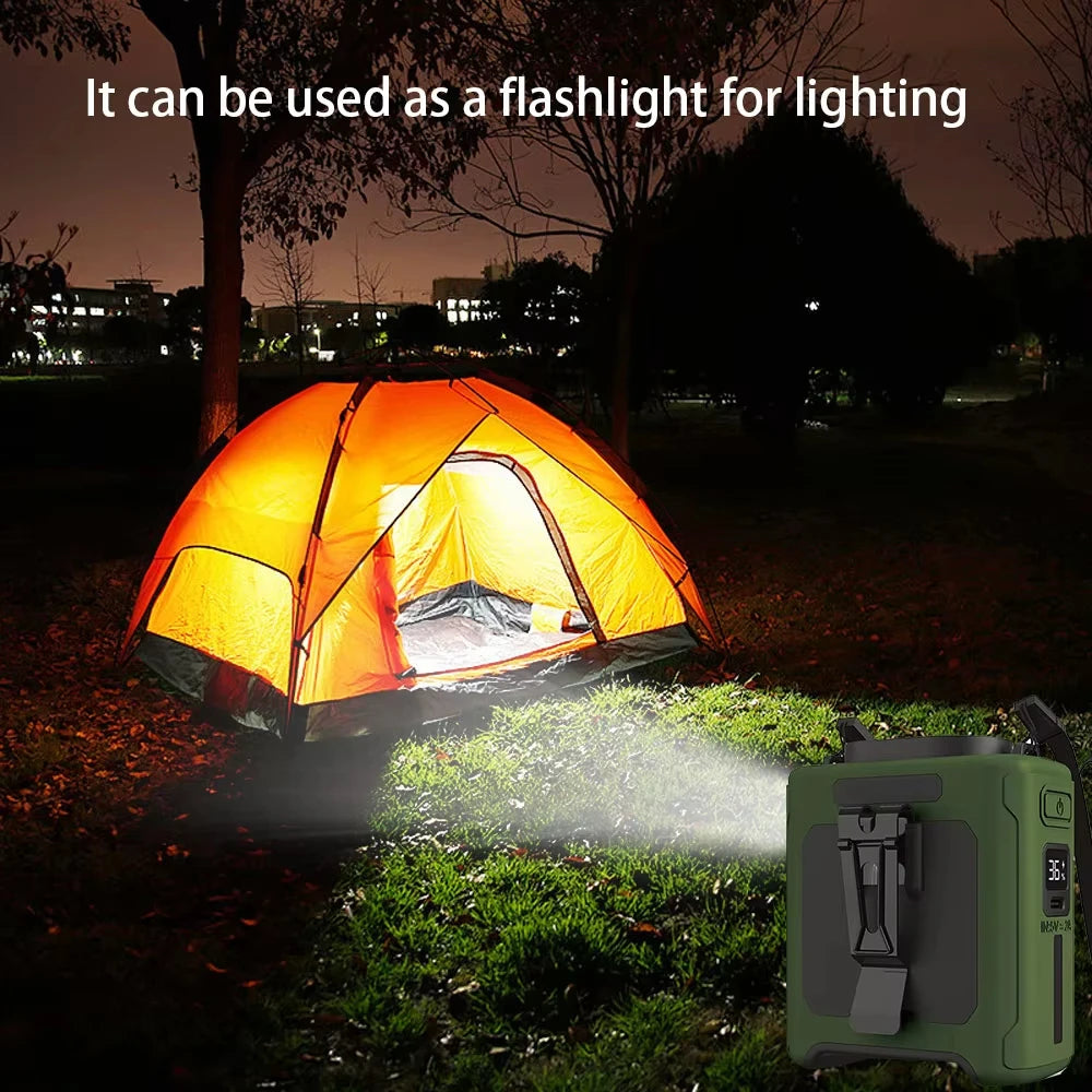 Rechargeable Portable Camping Fan with LED Lantern | USB Hanging Fan for Camping, Travel, Power Outages & Outdoor Adventures