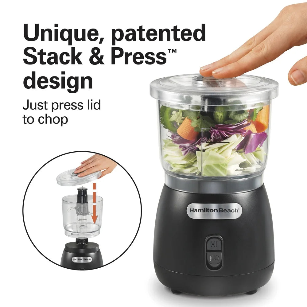 2 Speed Food Chopper 3 Cup Bowl BPA Free 350 Watt Processor