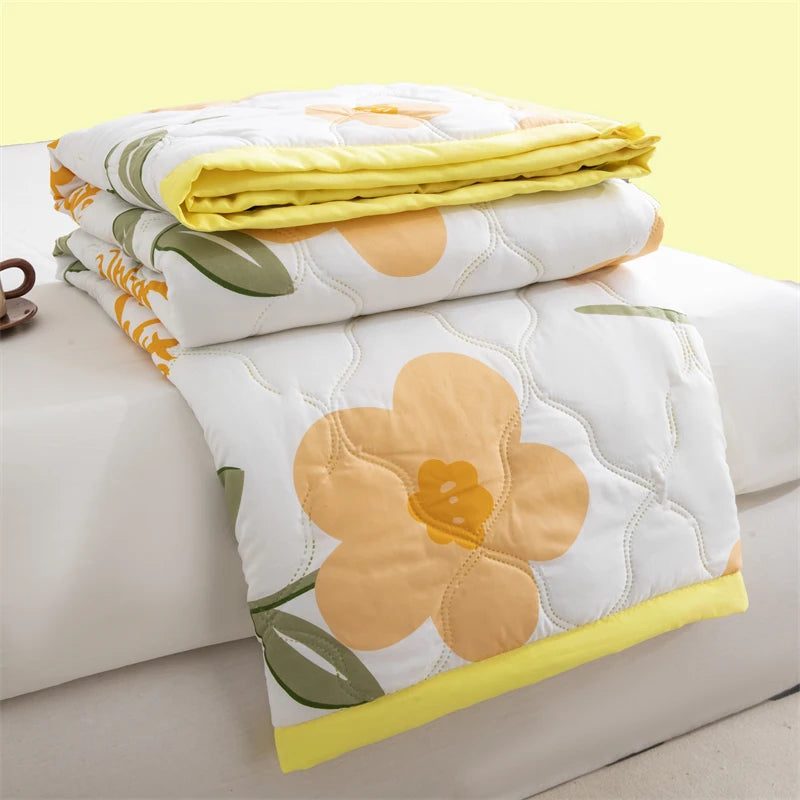 Floral Style Duvet Summer Thin Quilt Skin-friendly Bedspread Air Conditioning Blanket edredones Adults Kids Room Comforter Quilt