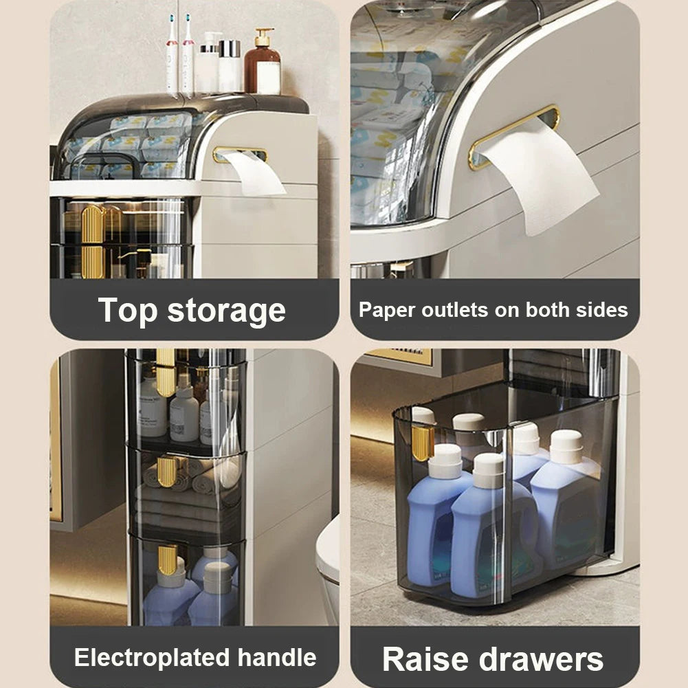 Waterproof Narrow Bathroom Cabinet Toilet Organizer Shelves