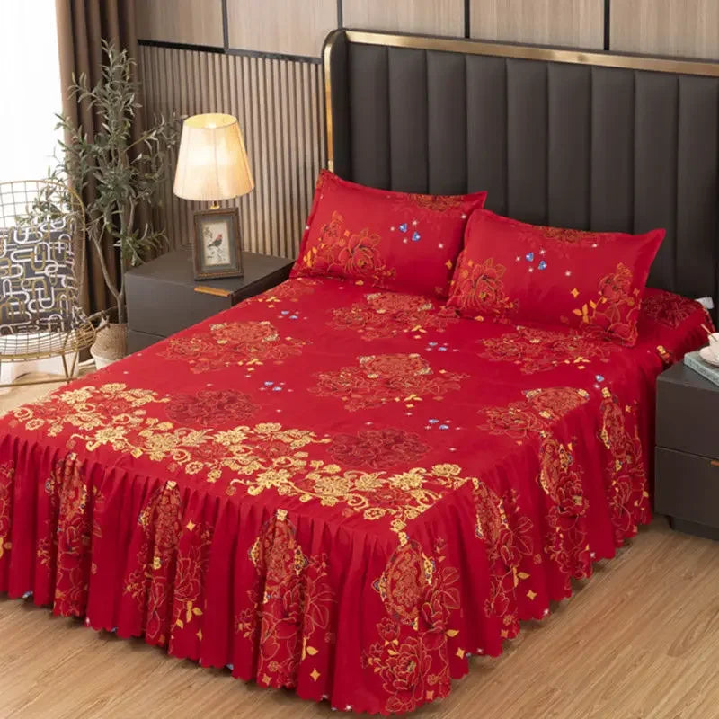 Bedroom Flat Sheets Bed Printed Fashion Modern Queen King Size Washed Cotton Comfortable Bedding Mattress Cover Bedspread New