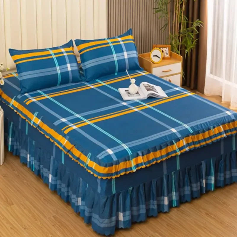 Bedroom Flat Sheets Bed Printed Fashion Modern Queen King Size Washed Cotton Comfortable Bedding Mattress Cover Bedspread New