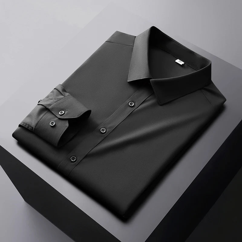 Men’s Casual Long Sleeve Business Shirt. Wrinkle Resistant Slim Fit Dress Shirt