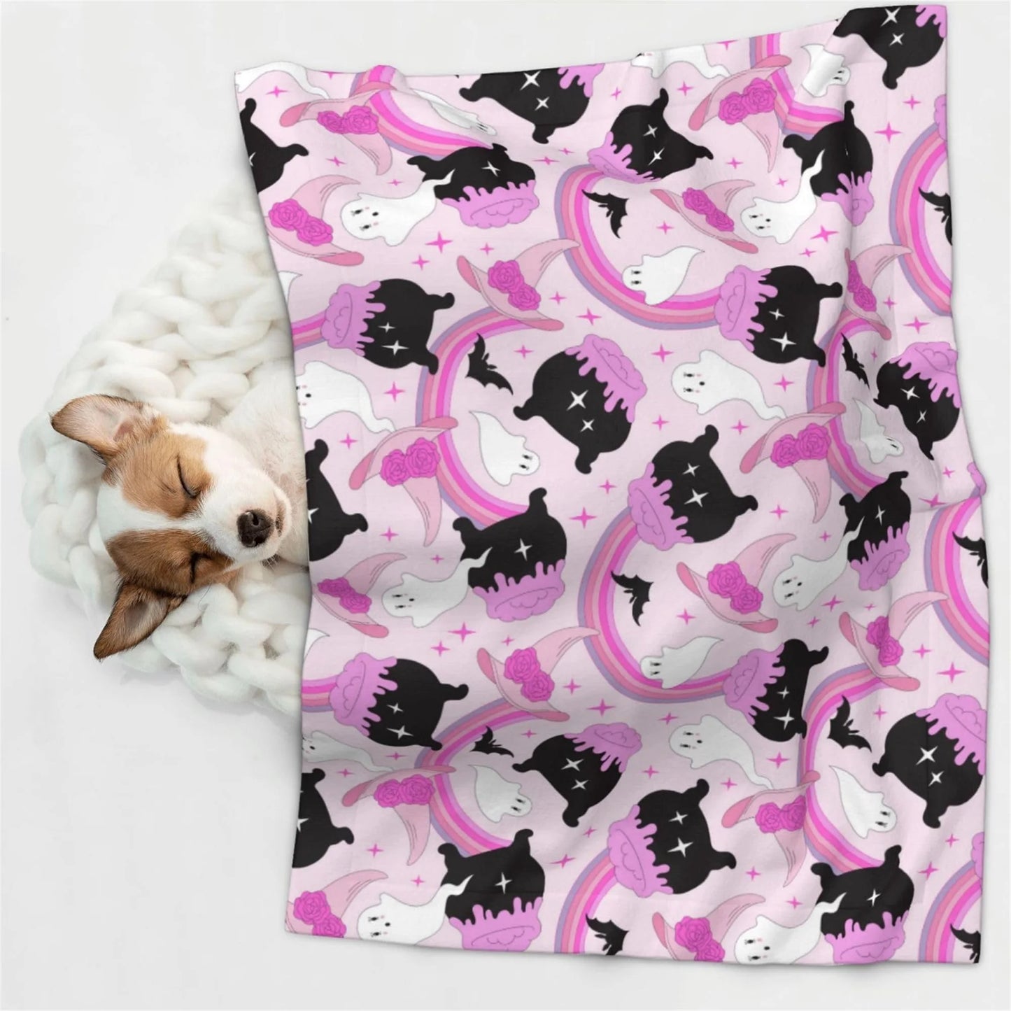 Spooky Halloween Throw Blanket Soft and Warm Fleece Blanket with Stylish Print for Couch Bed Office and Travel