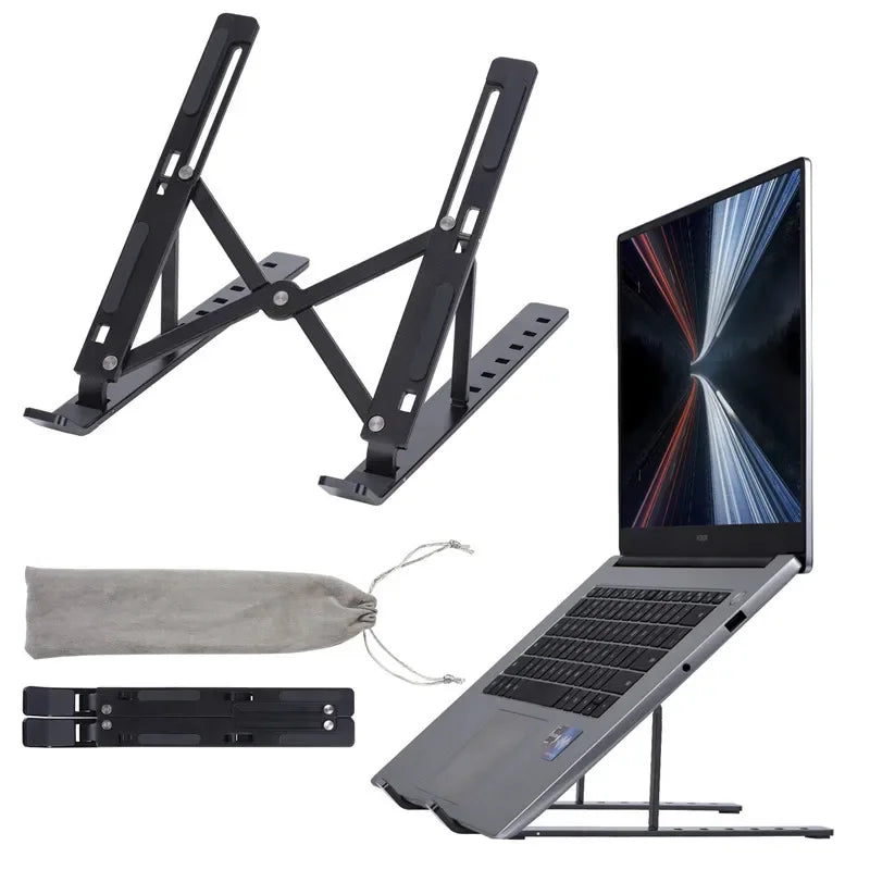 Adjustable Folding Aluminum Laptop Stand . Portable Desk Support