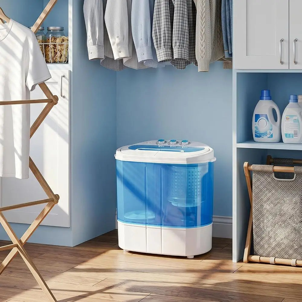 9.9-Lb Compact Portable Twin Tub Washer & Spin Dryer