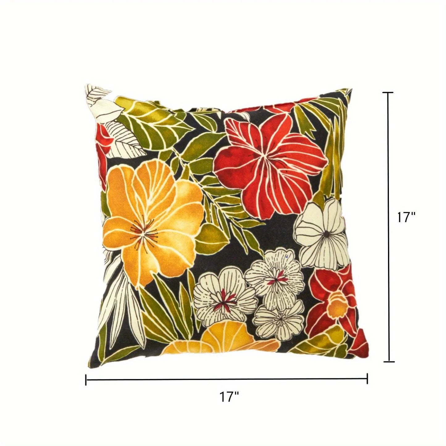 Tropical Floral Outdoor Throw Pillow Set of 2 Water Resistant Patio Accent Cushions