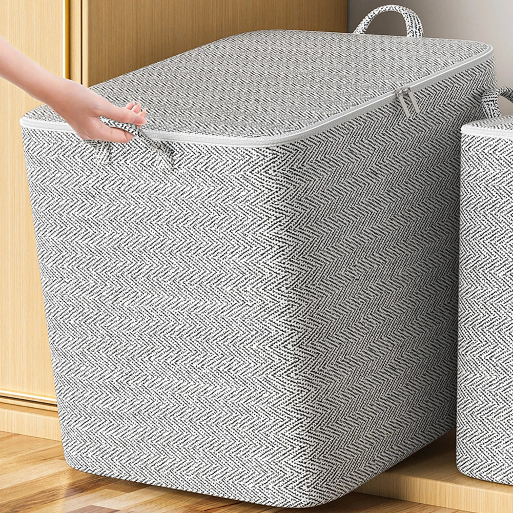 Dustproof Organizers Foldable Cubes Organizer Container Large Capacity with Handle Zipper for Blanket Comforter Clothing Bedding