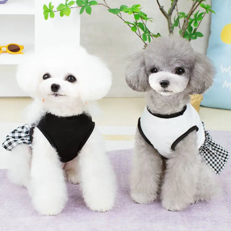 Luxury Plaid Summer Pet Dress for Small Dogs & Cats