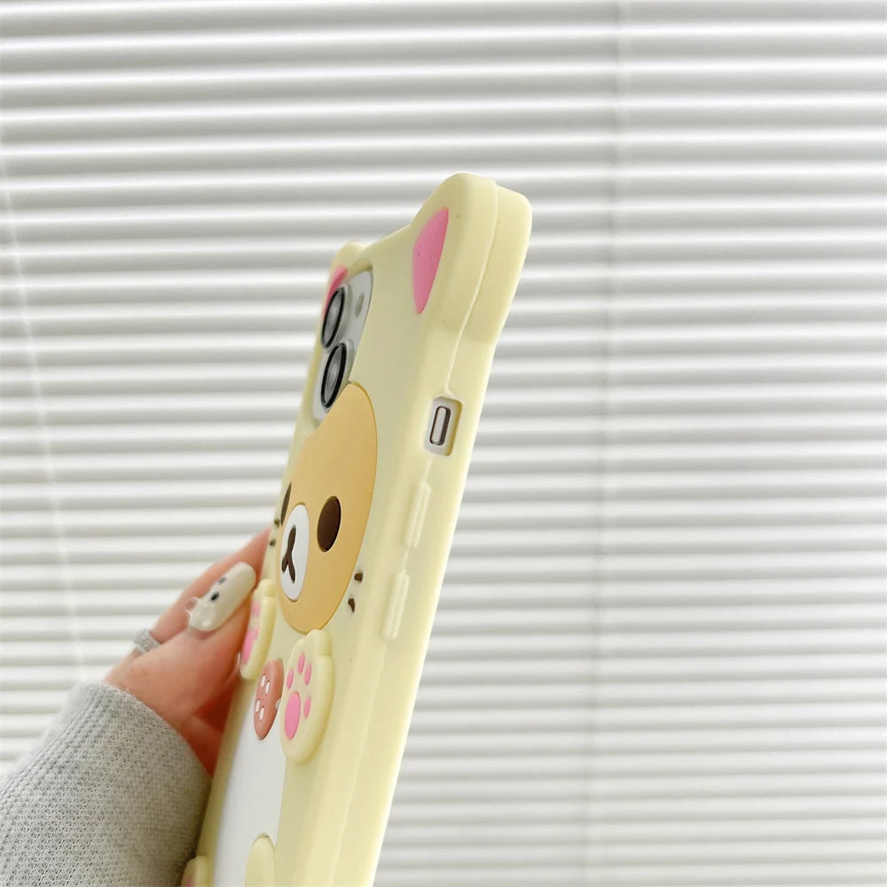 Cute Rilakkuma Bear Phone Case for iPhone Samsung