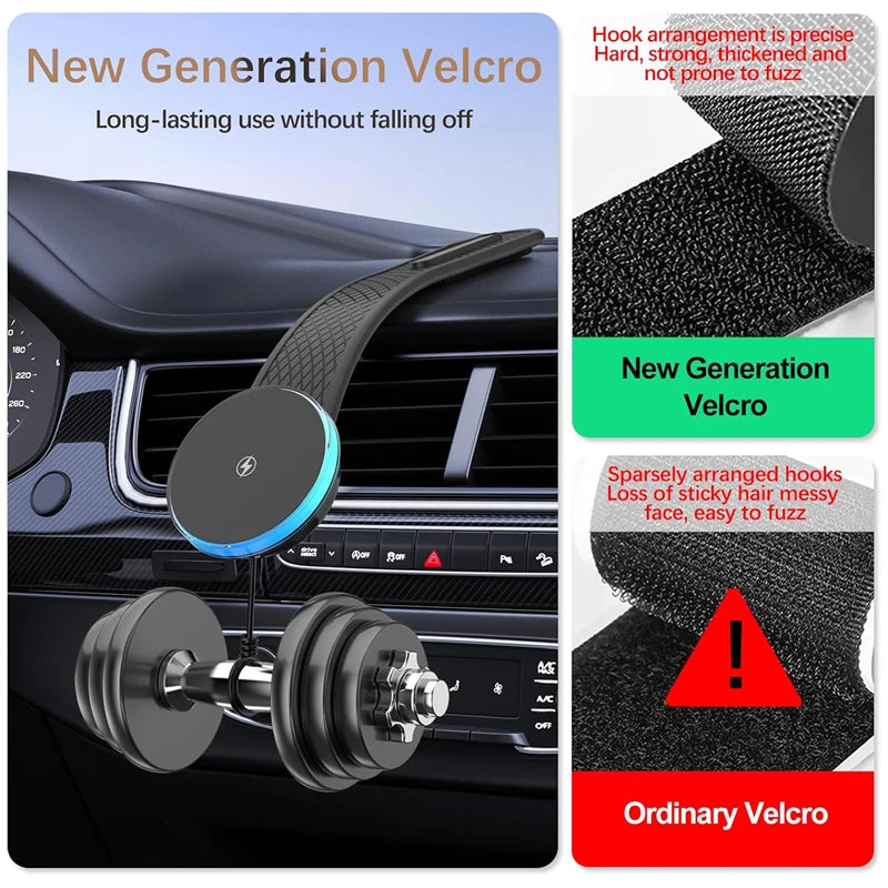 Magnetic Wireless Charger Car Adjustable Phone Holder for Magsafe iPhone 16 15 14 13 12 Pro Max 15W Fast Charging Car Charger
