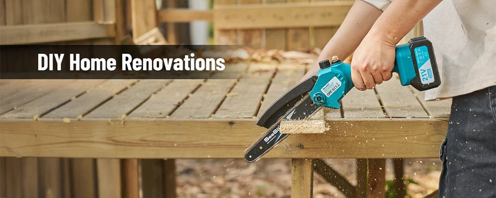 SeeSii 8 Inch Cordless Mini Electric Chainsaw Chainsaw Wood Cutter Pruning Garden Power Tools For Makita 18V Battery pin