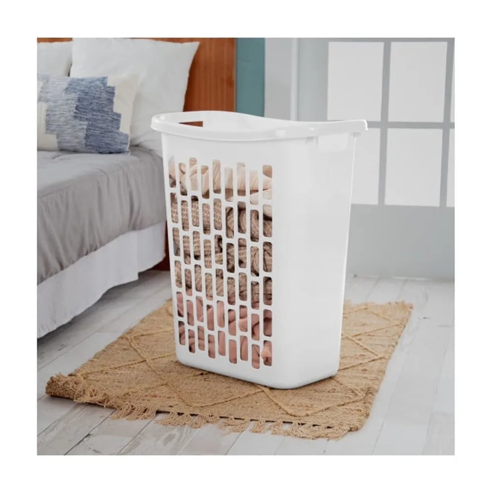 Slim Space-Saving Laundry Hamper with Handles .Tall Laundry Basket