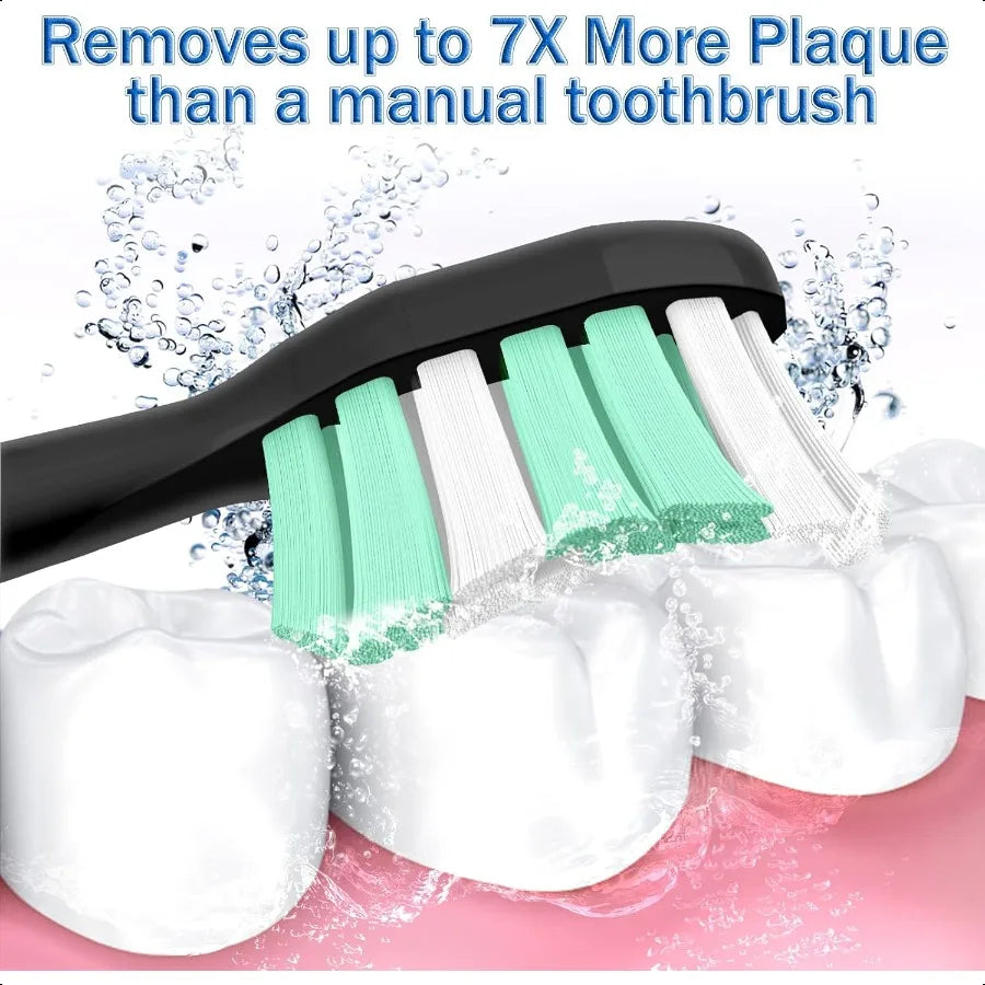 Sonicare Replacement Heads For Philips Snap On Black 8 Pack
