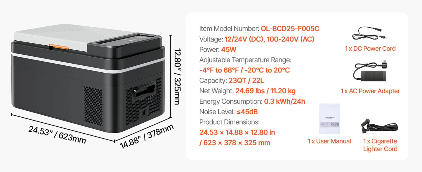 SucceBuy 15L–55L Portable Electric Car Refrigerator. Compressor Cooler & Freezer for Camping, RV, Truck, Boat, Travel & Outdoor Adventures