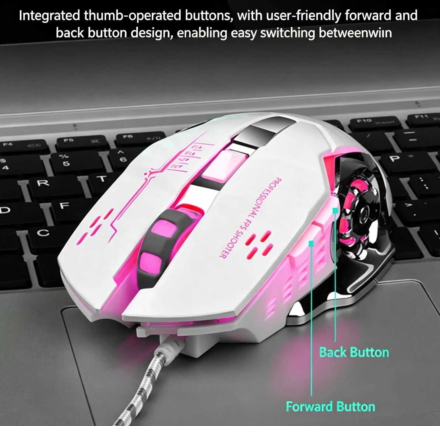 RGB Dual Mode Wireless Gaming Mouse. Rechargeable Ergonomic LED Mouse for PC & Laptop