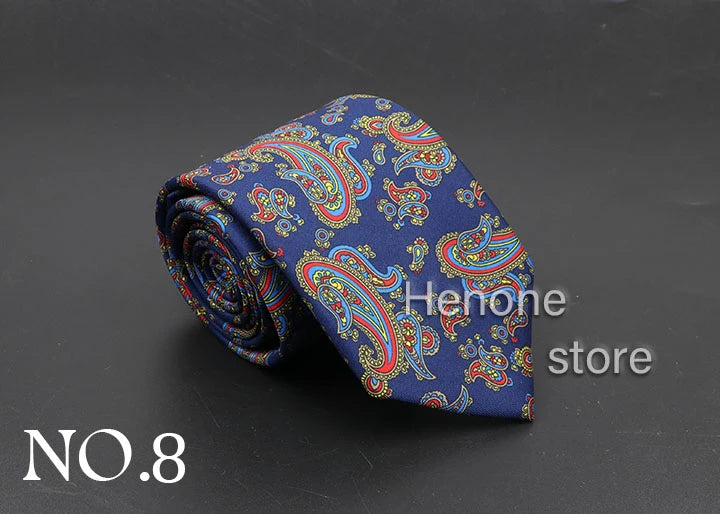 Luxury Floral & Paisley Men’s Silk Necktie .Wedding & Business Tie