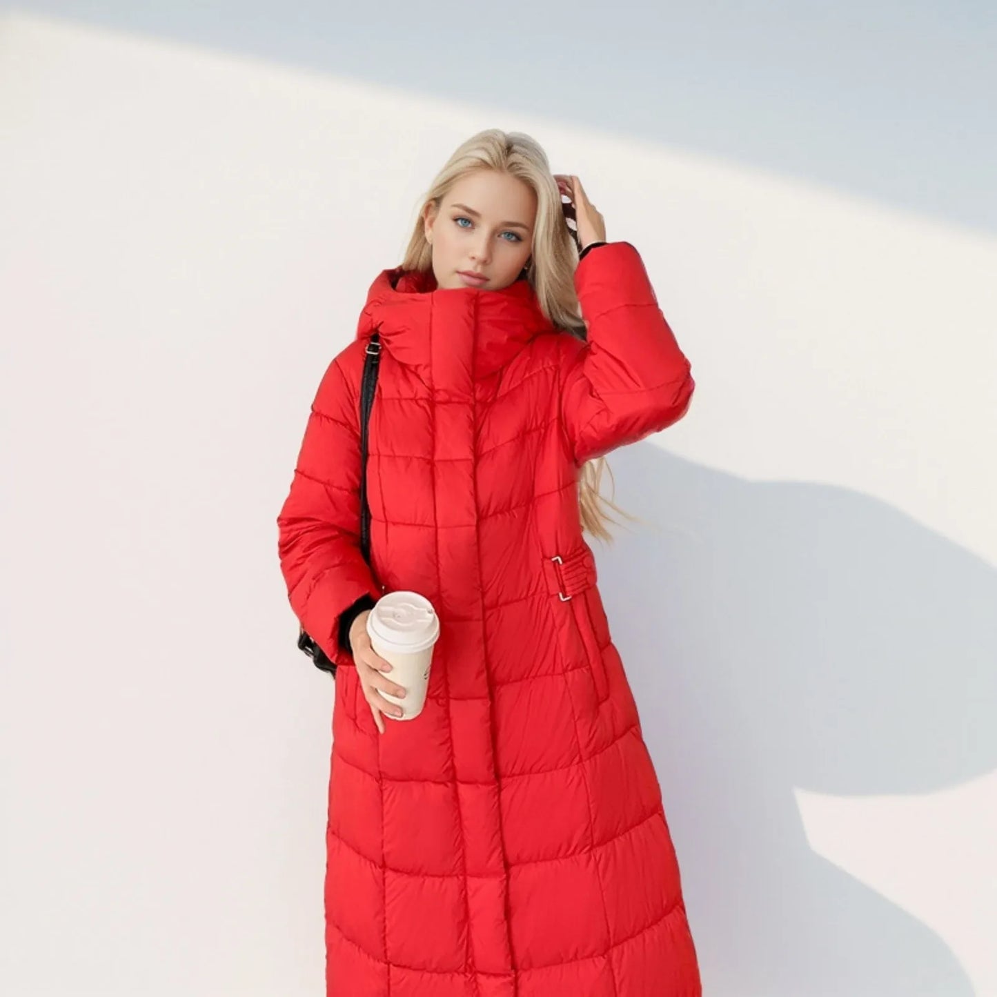 Black Winter Coat 2024 New Women's Thick Cotton Parka Jacket Korean Oversized Loose Hooded Coats Female Casual Long Overcoat