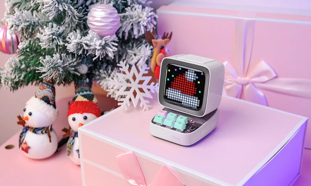 Divoom Ditoo-Pro bluetooth desktop bluetooth speaker portable kids lametric time clock pixel art retro  gaming room alarm clock