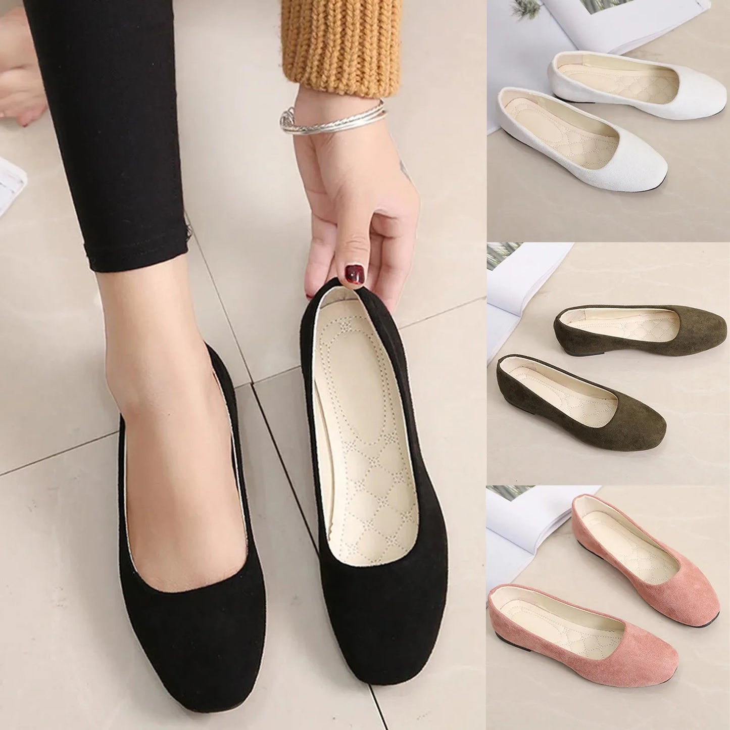 Women’s Genuine Leather Metal Accent Slide Sandals . European Style Luxury Slip-On Flats