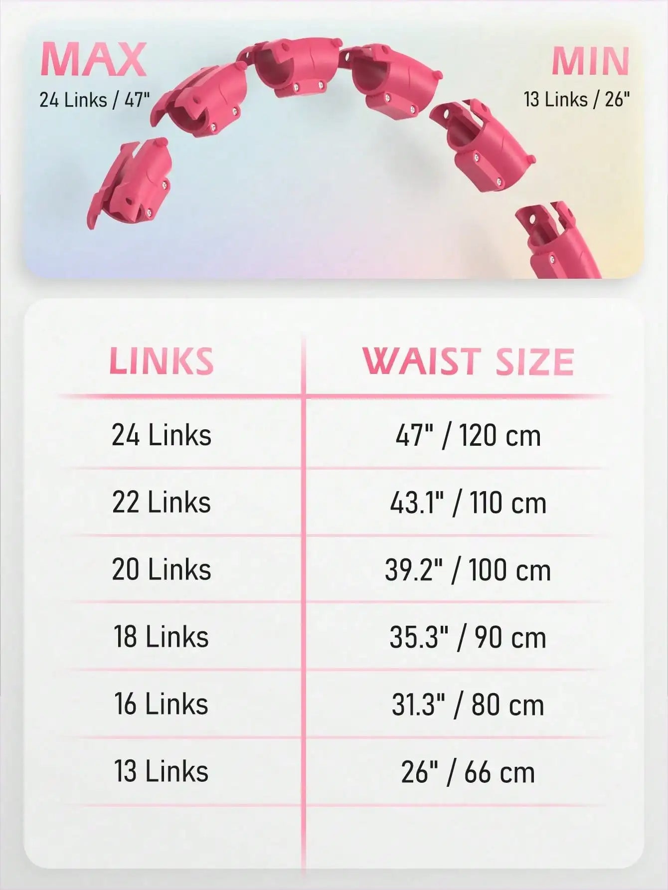 Smart Weighted Fitness Hula Hoop. Adjustable Waist Training Exercise Hoop with Detachable Links