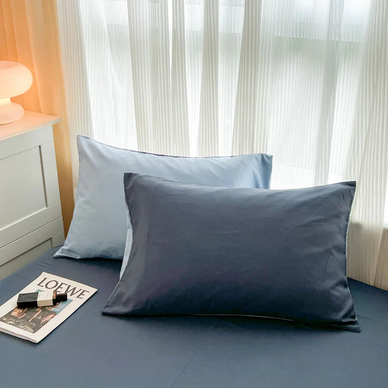 4-Piece Soft Brushed Duvet Cover Set . Solid Color Bedding