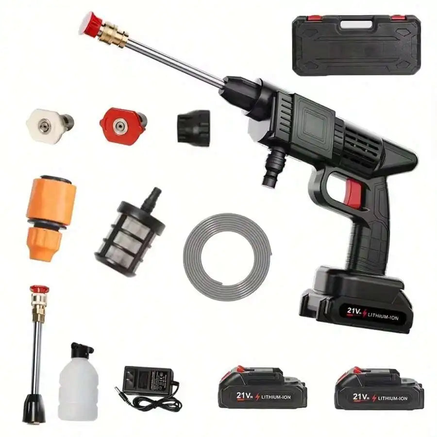 21V Cordless Pressure Washer with Rechargeable Battery for Cars, Patios, Driveways & Outdoor Cleaning