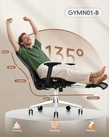 Ergonomic High Back Office Chair with Headrest & Flip Up Arms