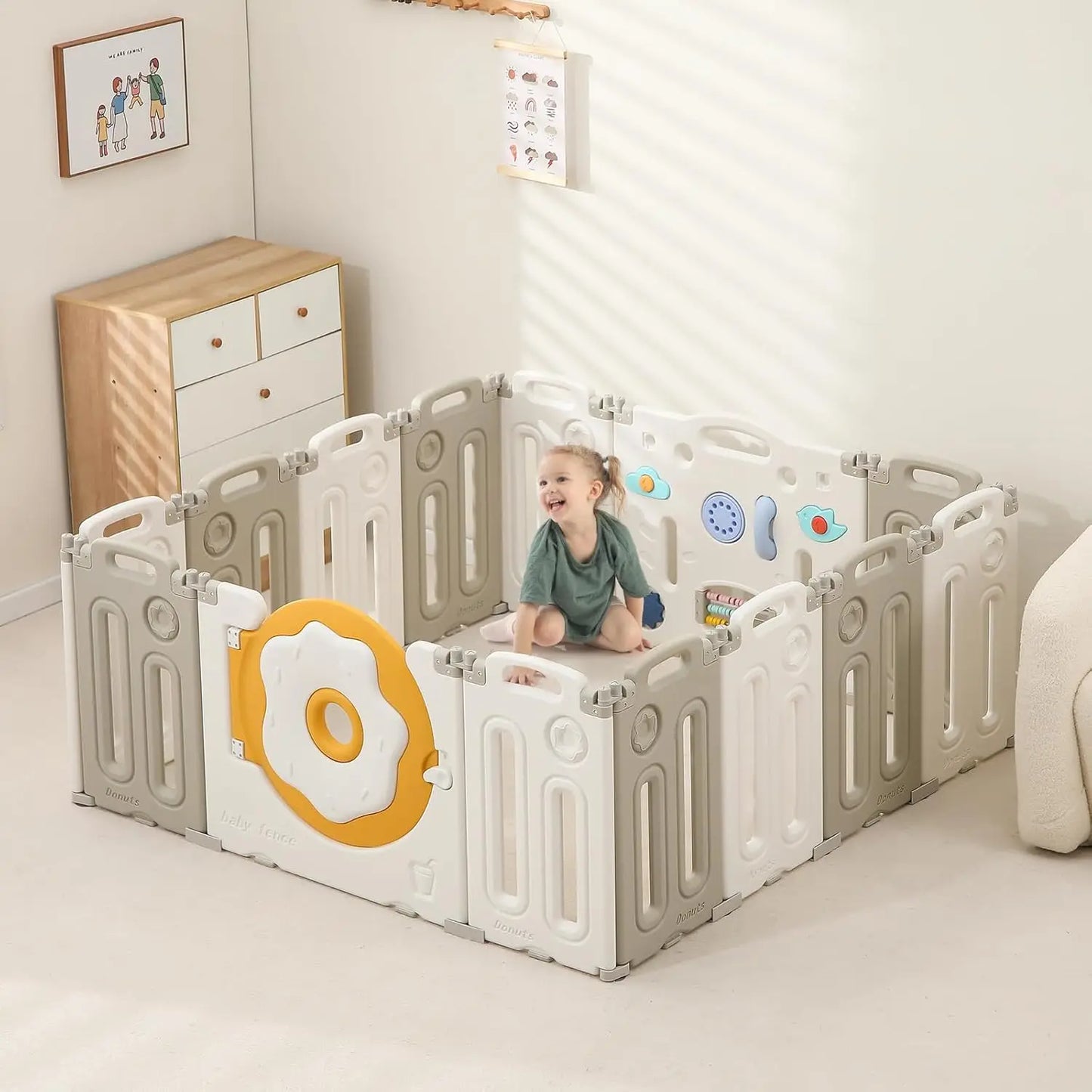 Foldable Baby Playpen With Safety Gate 14 18 22 Panels